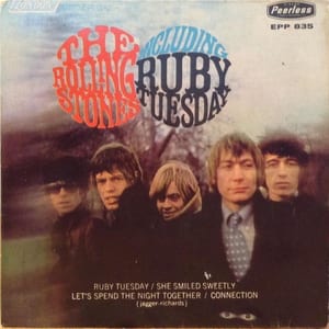 Ruby Tuesday / She Smiled Sweetly / Let’s Spend the Night Together / Connection by The Rolling Stones, album cover