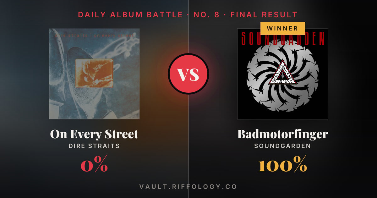 Share card: On Every Street against Badmotorfinger